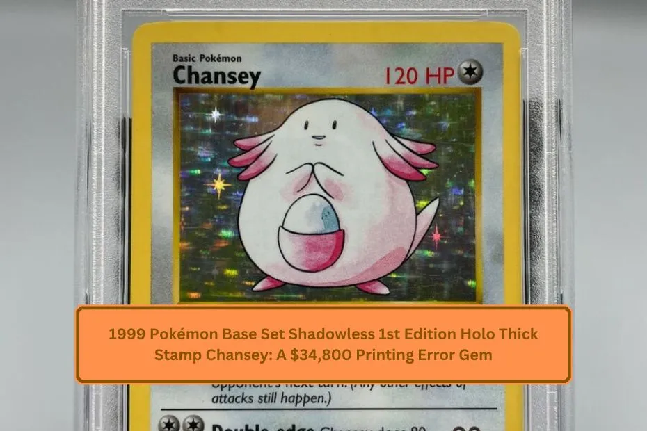 1999 Pokémon Base Set Shadowless 1st Edition Holo Thick Stamp Chansey: A $34,800 Printing Error Gem