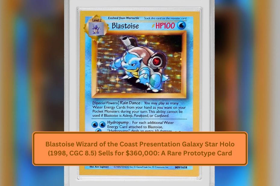 Blastoise Wizard of the Coast Presentation Galaxy Star Holo (1998, CGC 8.5) Sells for $360,000: A Rare Prototype Card