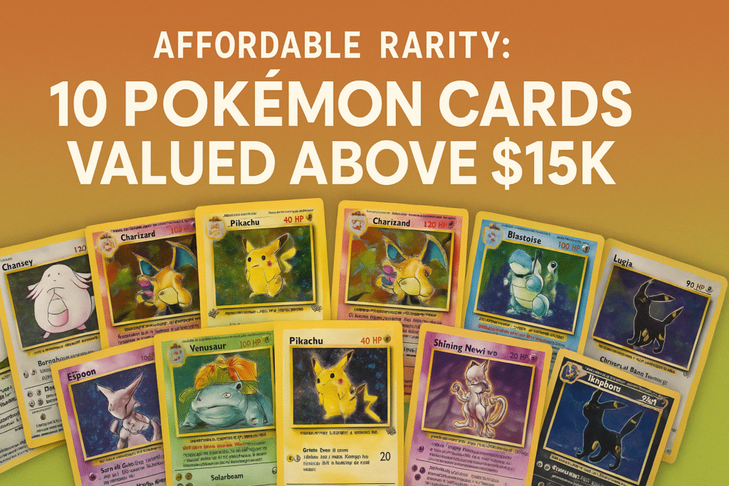 Affordable Rarity: 10 Pokémon Cards Valued Above $15K